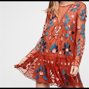 Free People Hearts are Wild Embroidered Dress